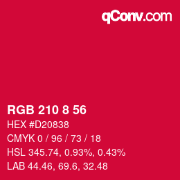 Color code: RGB 210 8 56 | qconv.com