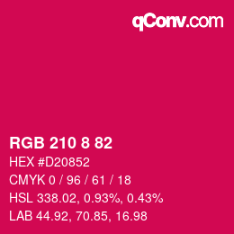 カラーコード: RGB 210 8 82 | qconv.com