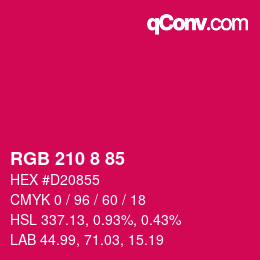 Color code: RGB 210 8 85 | qconv.com