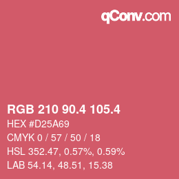 カラーコード: RGB 210 90.4 105.4 | qconv.com