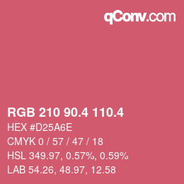 カラーコード: RGB 210 90.4 110.4 | qconv.com