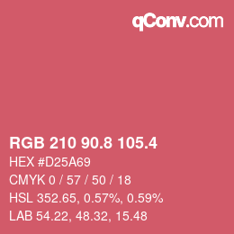 カラーコード: RGB 210 90.8 105.4 | qconv.com