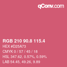 カラーコード: RGB 210 90.8 115.4 | qconv.com