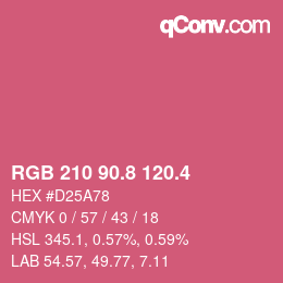 カラーコード: RGB 210 90.8 120.4 | qconv.com