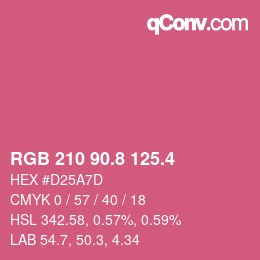 カラーコード: RGB 210 90.8 125.4 | qconv.com