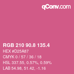カラーコード: RGB 210 90.8 135.4 | qconv.com