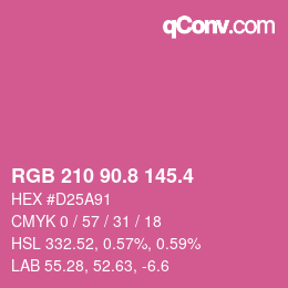 カラーコード: RGB 210 90.8 145.4 | qconv.com
