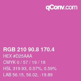 カラーコード: RGB 210 90.8 170.4 | qconv.com