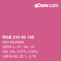 Farbcode: RGB 210 90 138 | qconv.com