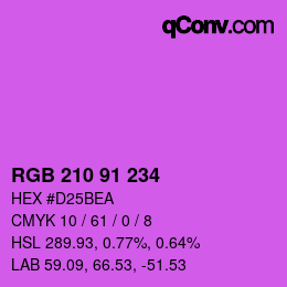 Color code: RGB 210 91 234 | qconv.com