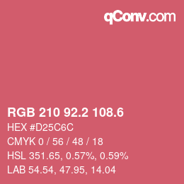 カラーコード: RGB 210 92.2 108.6 | qconv.com
