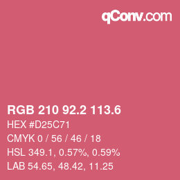 カラーコード: RGB 210 92.2 113.6 | qconv.com