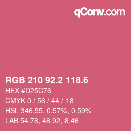 カラーコード: RGB 210 92.2 118.6 | qconv.com