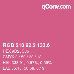 カラーコード: RGB 210 92.2 133.6 | qconv.com