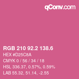 カラーコード: RGB 210 92.2 138.6 | qconv.com