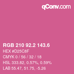 カラーコード: RGB 210 92.2 143.6 | qconv.com