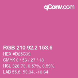 カラーコード: RGB 210 92.2 153.6 | qconv.com