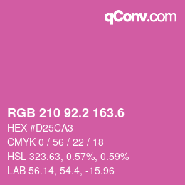 カラーコード: RGB 210 92.2 163.6 | qconv.com