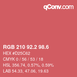 カラーコード: RGB 210 92.2 98.6 | qconv.com