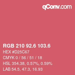 カラーコード: RGB 210 92.6 103.6 | qconv.com
