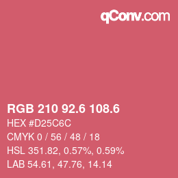 カラーコード: RGB 210 92.6 108.6 | qconv.com