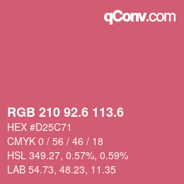 カラーコード: RGB 210 92.6 113.6 | qconv.com