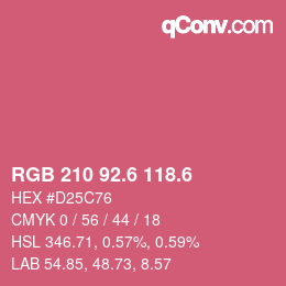 カラーコード: RGB 210 92.6 118.6 | qconv.com