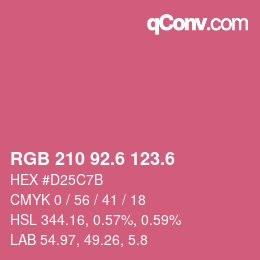 カラーコード: RGB 210 92.6 123.6 | qconv.com