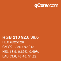 カラーコード: RGB 210 92.6 38.6 | qconv.com