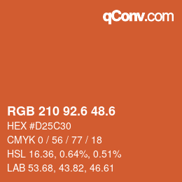 カラーコード: RGB 210 92.6 48.6 | qconv.com