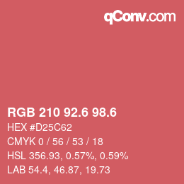 カラーコード: RGB 210 92.6 98.6 | qconv.com
