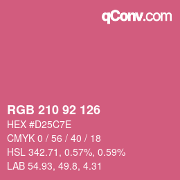 Color code: RGB 210 92 126 | qconv.com