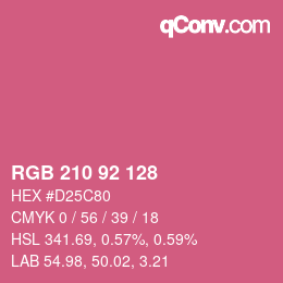 カラーコード: RGB 210 92 128 | qconv.com