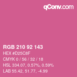 カラーコード: RGB 210 92 143 | qconv.com