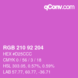 颜色代码: RGB 210 92 204 | qconv.com