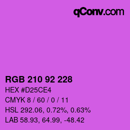 カラーコード: RGB 210 92 228 | qconv.com