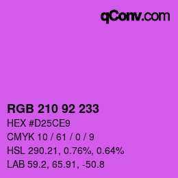 Color code: RGB 210 92 233 | qconv.com