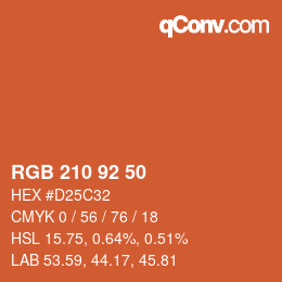 Color code: RGB 210 92 50 | qconv.com