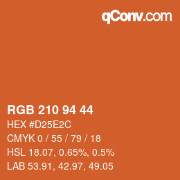 カラーコード: RGB 210 94 44 | qconv.com