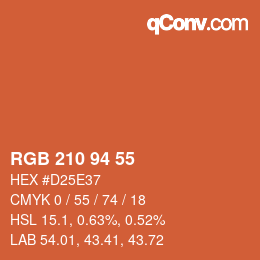 Code couleur: RGB 210 94 55 | qconv.com