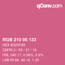 Color code: RGB 210 95 133 | qconv.com