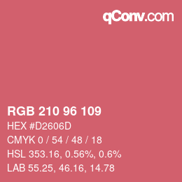 Farbcode: RGB 210 96 109 | qconv.com