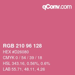 颜色代码: RGB 210 96 128 | qconv.com
