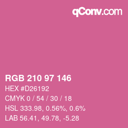 Color code: RGB 210 97 146 | qconv.com