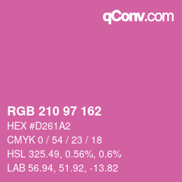 Color code: RGB 210 97 162 | qconv.com