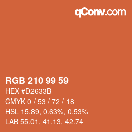 カラーコード: RGB 210 99 59 | qconv.com