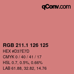 カラーコード: RGB 211.1 126 125 | qconv.com