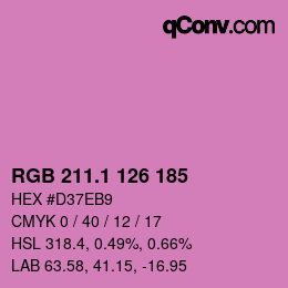 カラーコード: RGB 211.1 126 185 | qconv.com