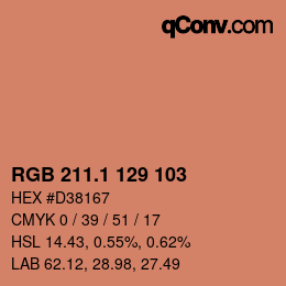カラーコード: RGB 211.1 129 103 | qconv.com