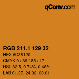 カラーコード: RGB 211.1 129 32 | qconv.com